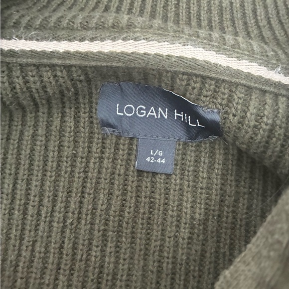 3/$25 Men's Dark Green and Gray Zip-Up Sweater - Picture 2 of 3